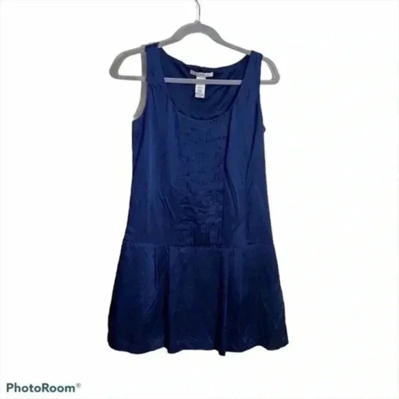 Laundry by design blue sleeveless 100% silk dress 4 - Picture 1 of 5